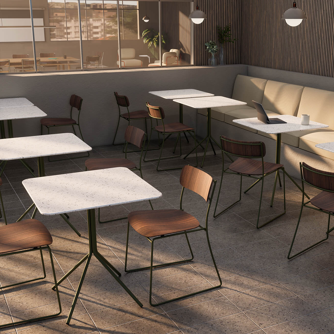 Table KOMBU 84 Carrée Coquillages Blanc NOMA