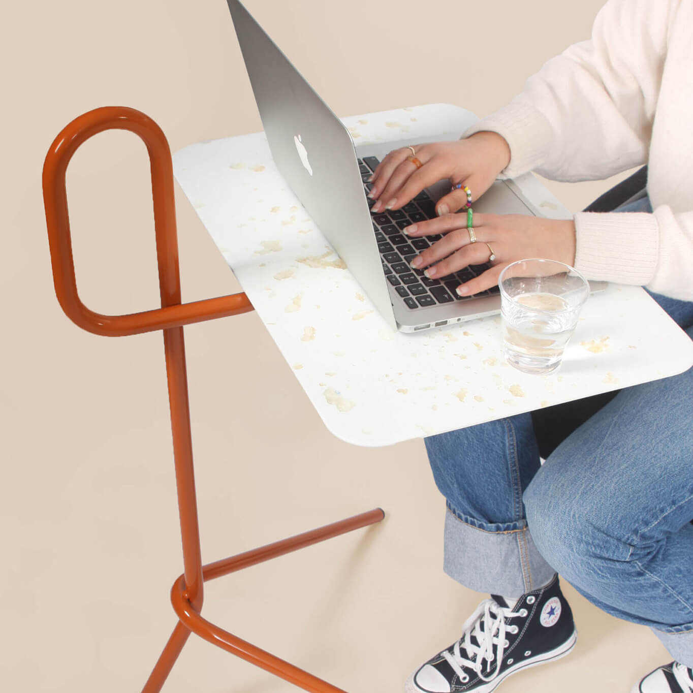 Table d'appoint guéridon LAIME 42 Noir/ blanc NOMA