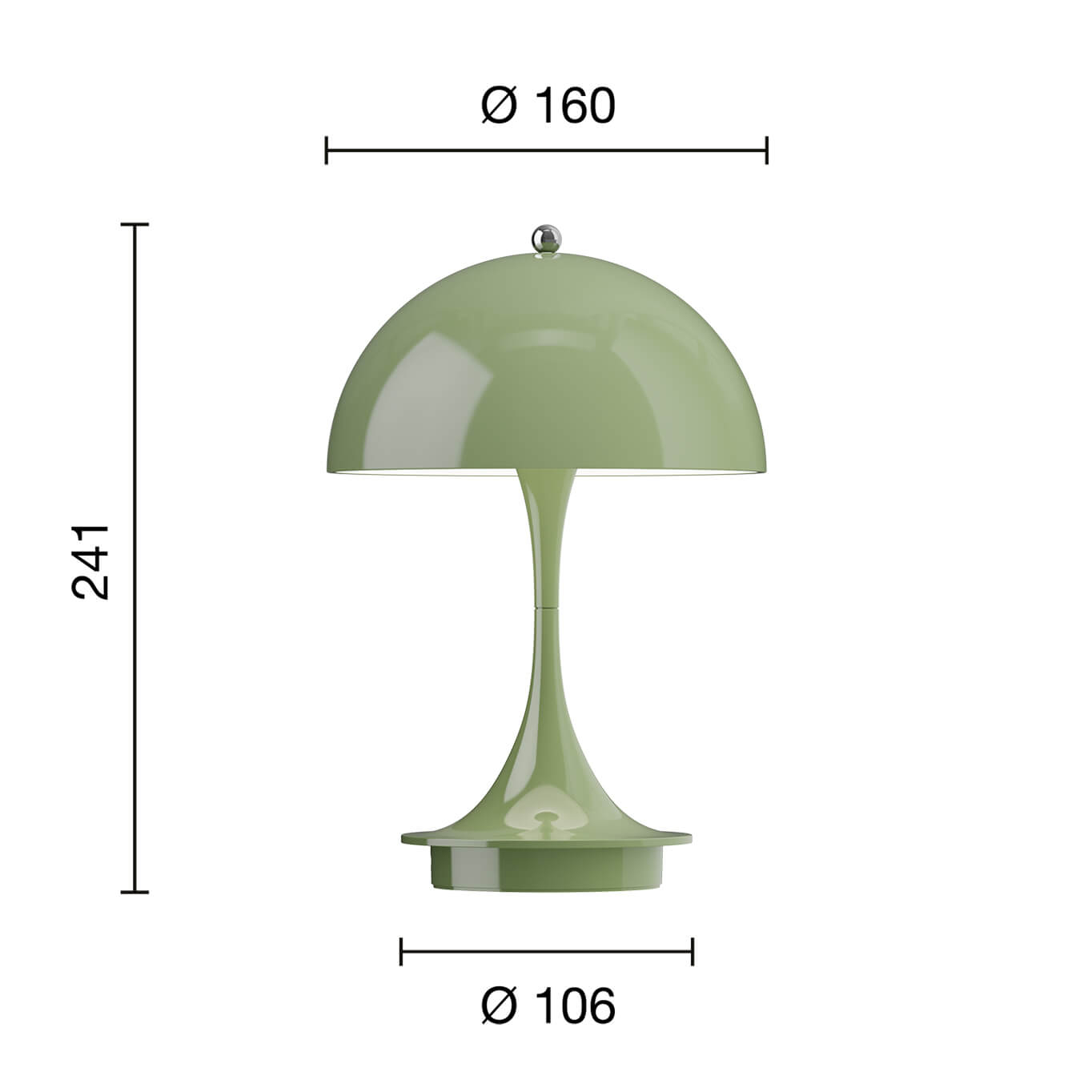 Lampe sans fil PANTHELLA 160 PORTABLE V3 Vert Mousse Opaque LOUIS POULSEN