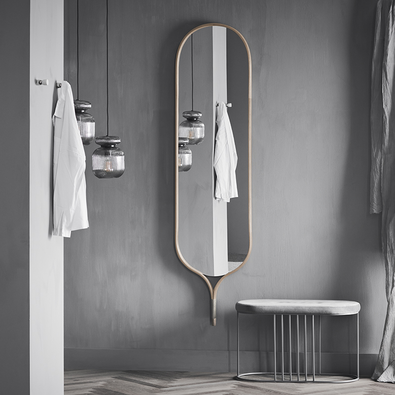 Miroir Miroir RACQUET H 200 Chêne teinté noir BOLIA