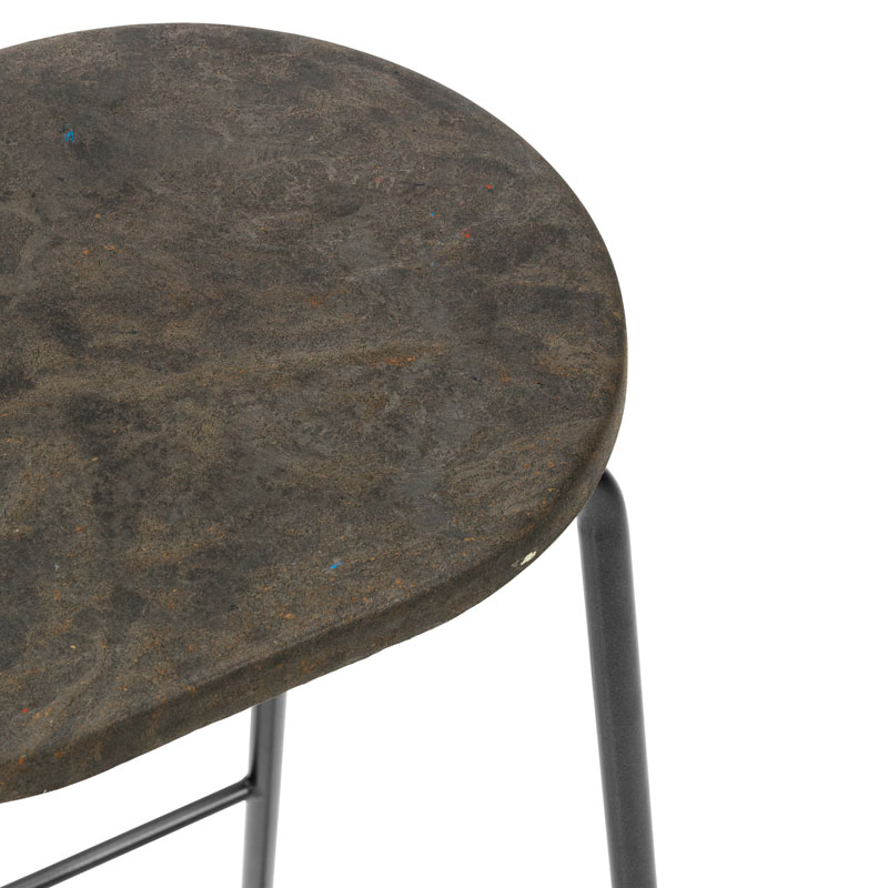 Tabouret haut EARTH Coffee waste Dark MATER