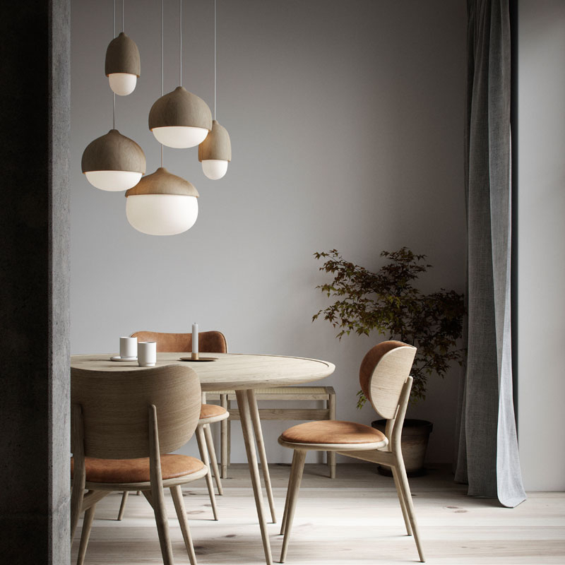 Suspension TERHO Naturel/ verre blanc opalin MATER