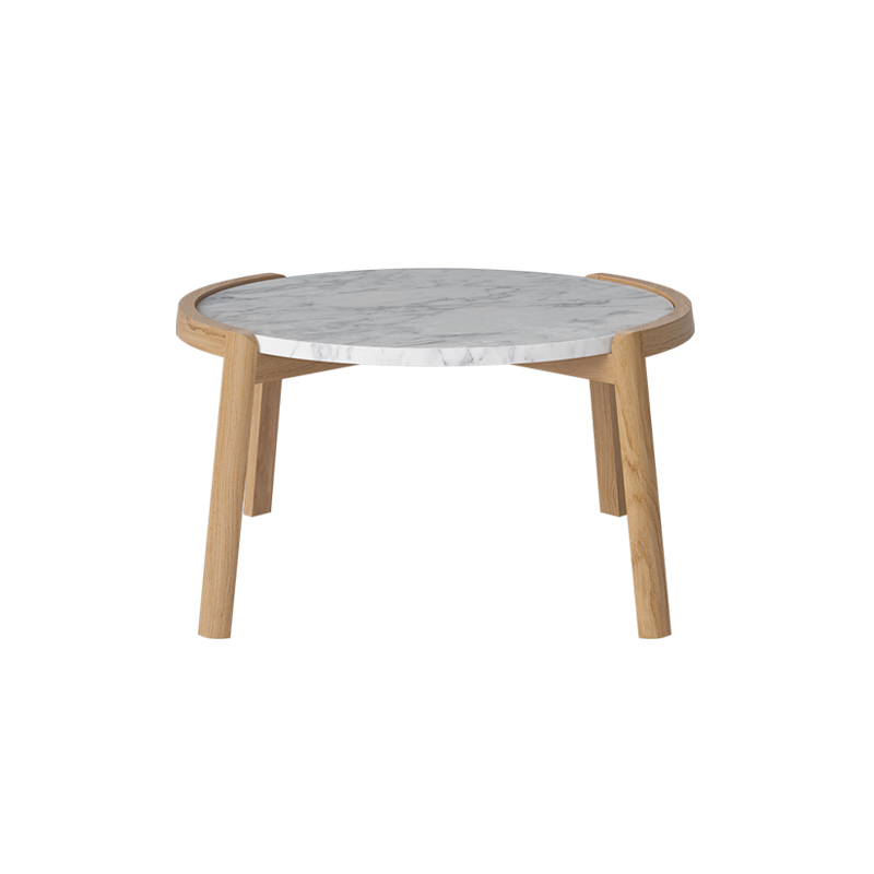 Table basse MIX Ø 65 Marbre gris blanc BOLIA