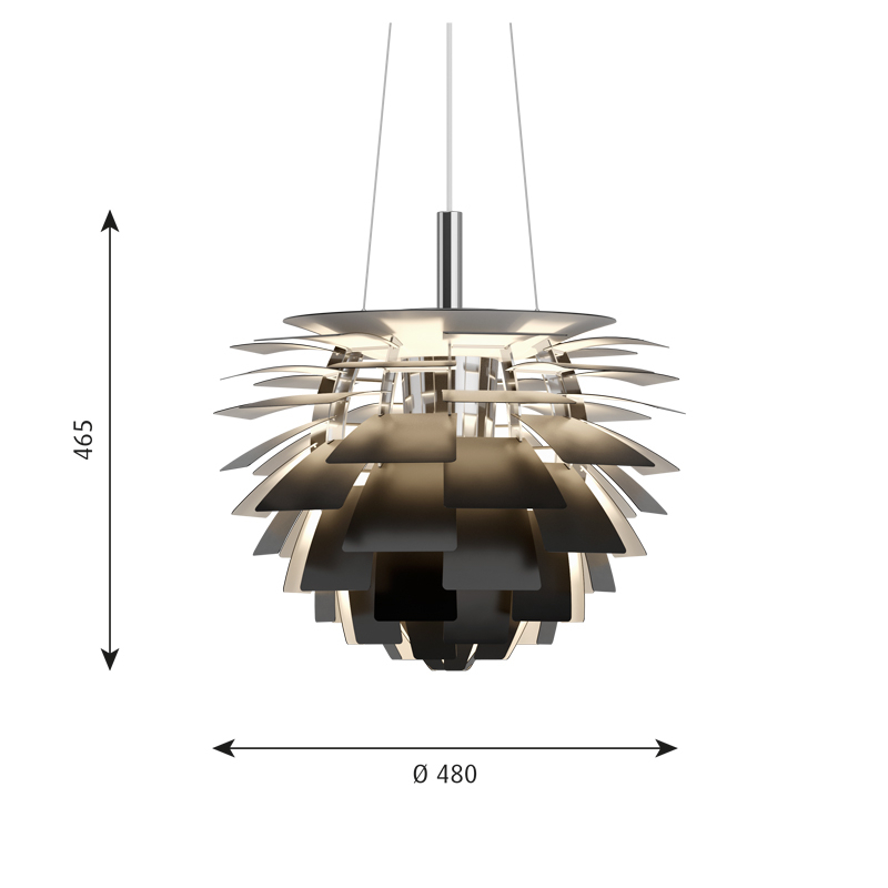 Suspension PH ARTICHOKE Ø48 Noir LOUIS POULSEN