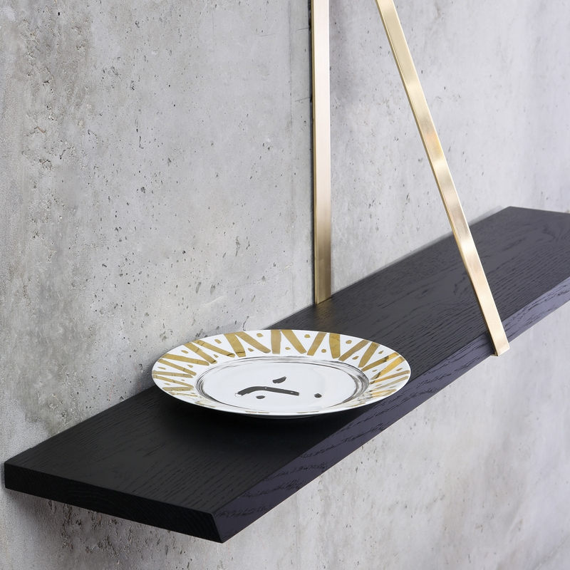 Etagère T-SQUARE support laiton Noir COEDITION