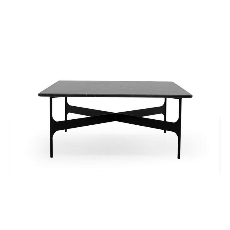 Table basse FLOEMA Carrée Marbre Marquina noir WENDELBO