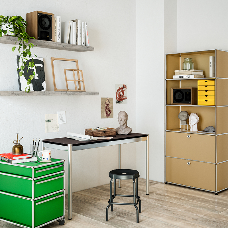 Petit rangement Boite USM INOS 5 tiroirs Vert USM USM HALLER