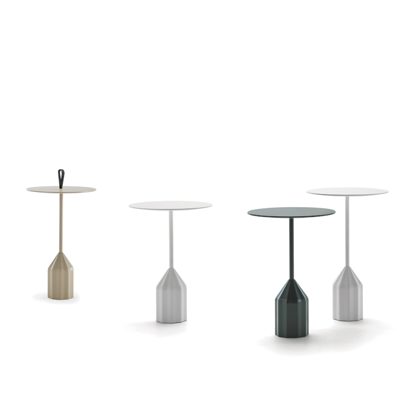 Table d'appoint guéridon BURIN MINI avec poignée Bronze VICCARBE