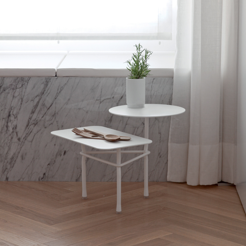 Table d'appoint guéridon TIERS MODELE A Blanc VICCARBE