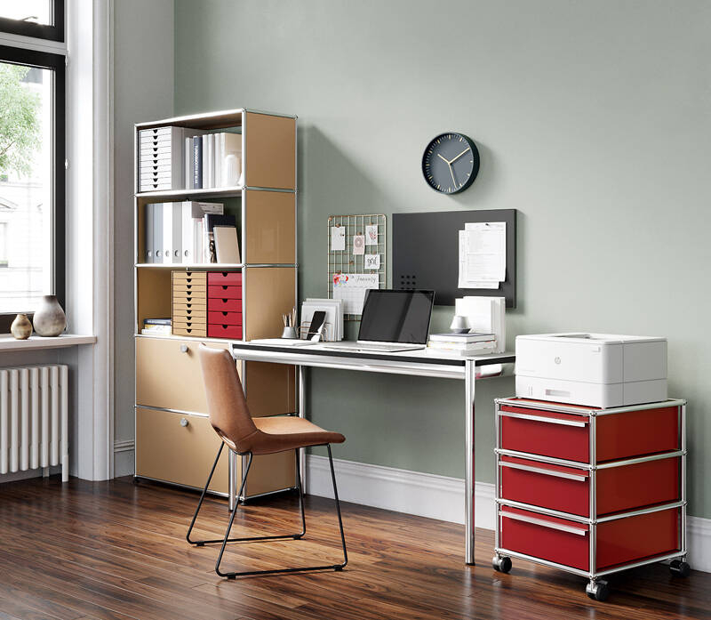 Bureau USM HALLER L125 étroite Fenix Grigio Londra USM HALLER