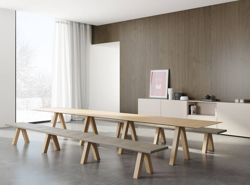 Table TRESTLE DOUBLE Chêne naturel VICCARBE