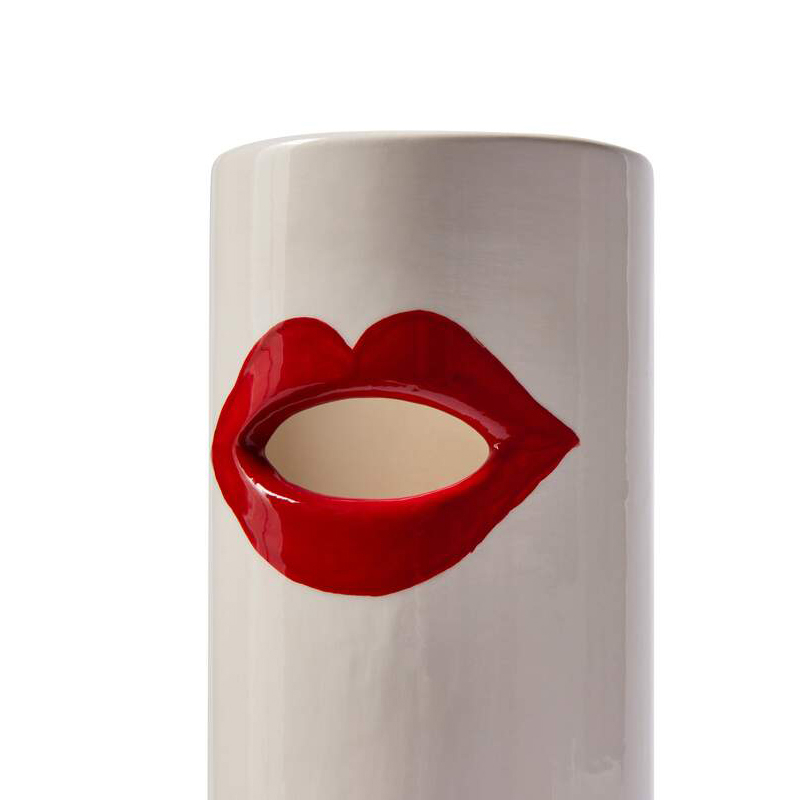 Vase Vase IMPRONTA BOCCA Rouge et blanc CASSINA