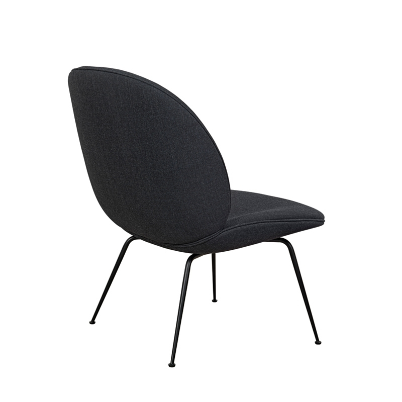 Fauteuil BEETLE LOUNGE Remix gris foncé 183/ acier noir GUBI
