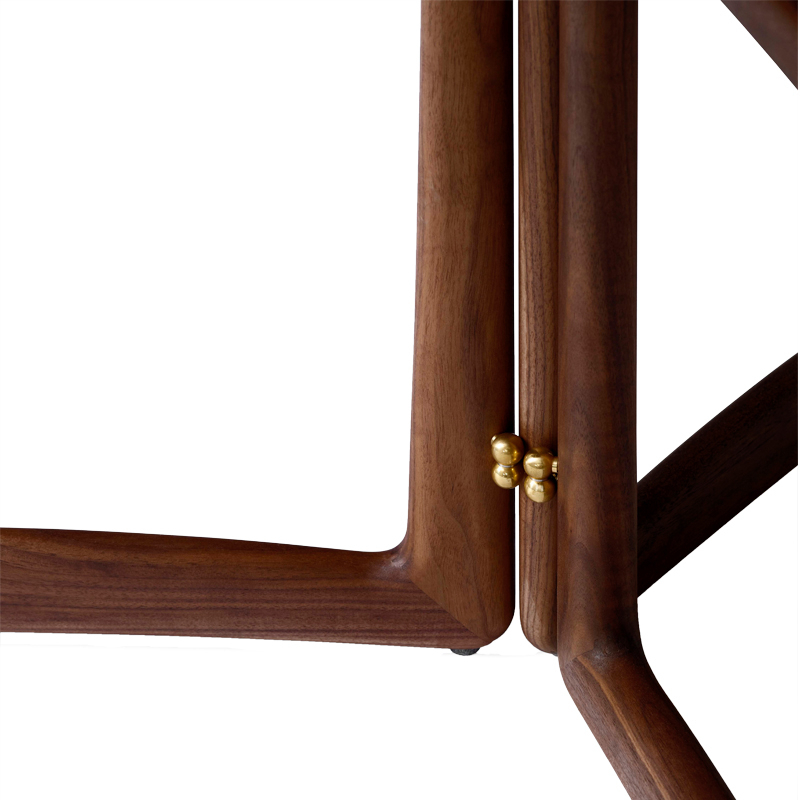 Table d'appoint guéridon DROP LEAF HM5 Noyer AND TRADITION