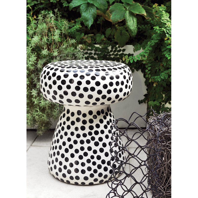 Table basse extérieur Guéridon INOUT 44 Pois noirs GERVASONI