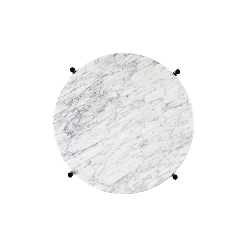 Table d'appoint guéridon TS SIDE Ø 40 Marbre Carrara blanc GUBI