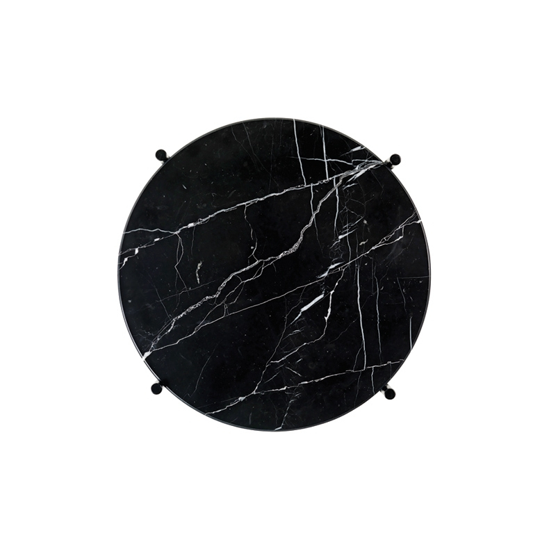 Table d'appoint guéridon TS SIDE Ø 40 Marbre Marquina noir GUBI