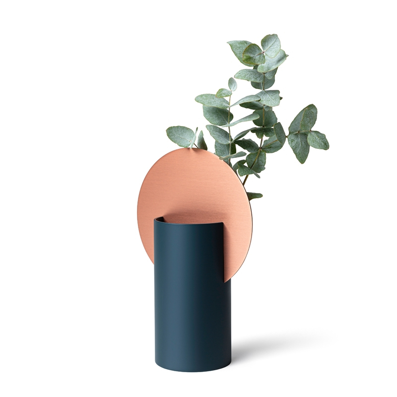 Vase Vase MALEVICH CS5 Bleu océan et cuivre NOOM HOME