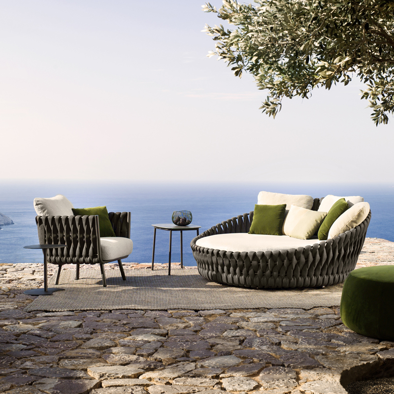 Fauteuil extérieur Fauteuil TOSCA Wengé / Natté Mist 45 TRIBU