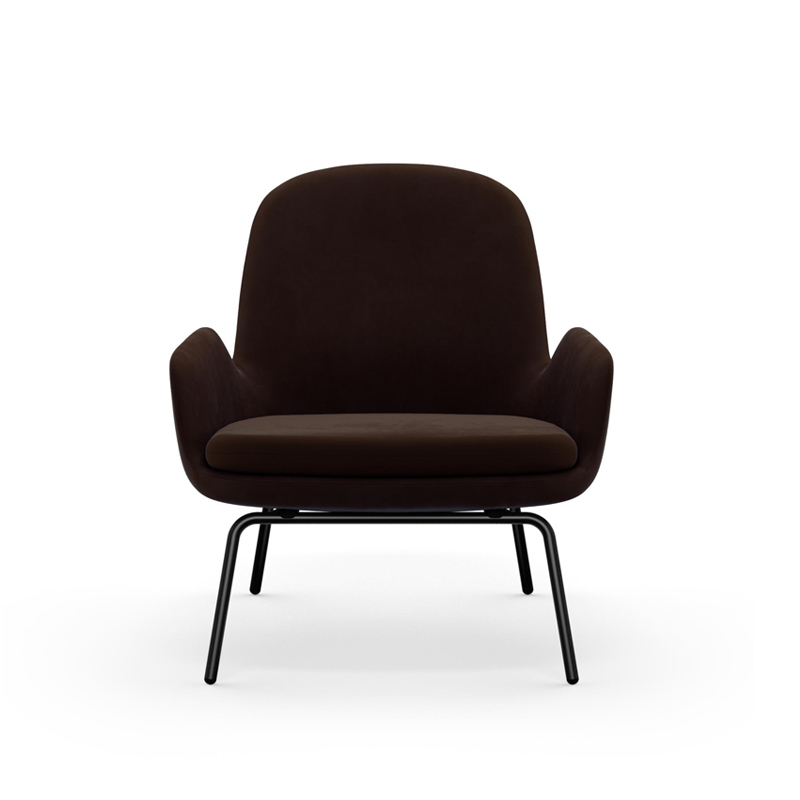 Fauteuil ERA LOW pieds acier City Velvet 23 Normann Copenhagen
