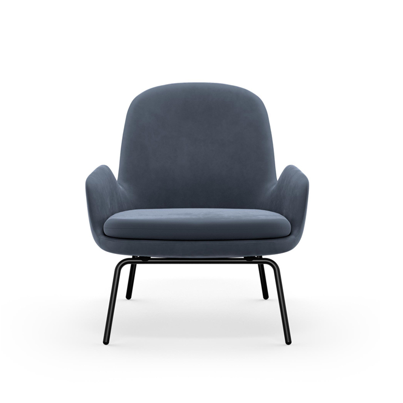Fauteuil ERA LOW pieds acier City Velvet 50 Normann Copenhagen