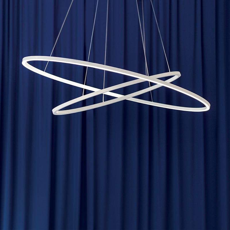 Suspension ELLISSE DOUBLE Aluminium poli NEMO LIGHTING
