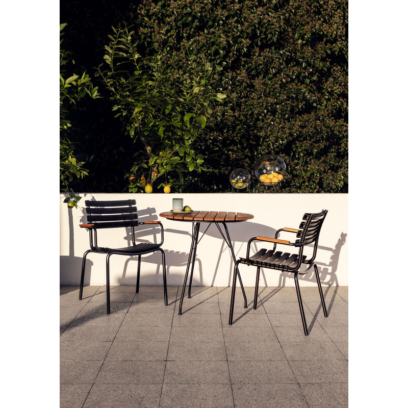 Chaise extérieur Chaise RECLIPS accoudoirs bambou Noir HOUE