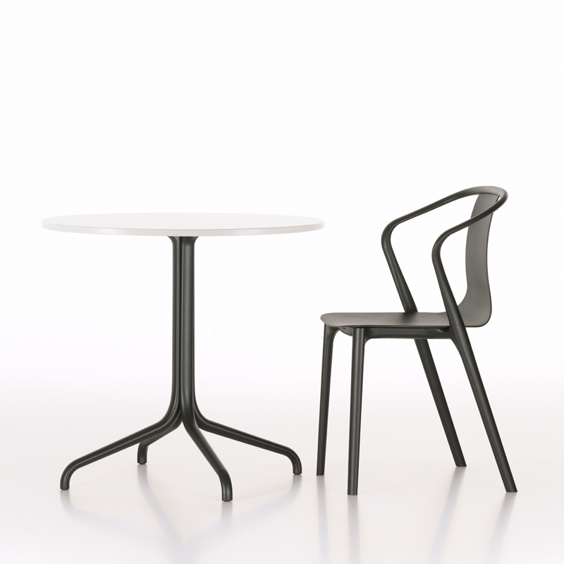 Chaise BELLEVILLE ARMCHAIR plastique Bleu de mer VITRA