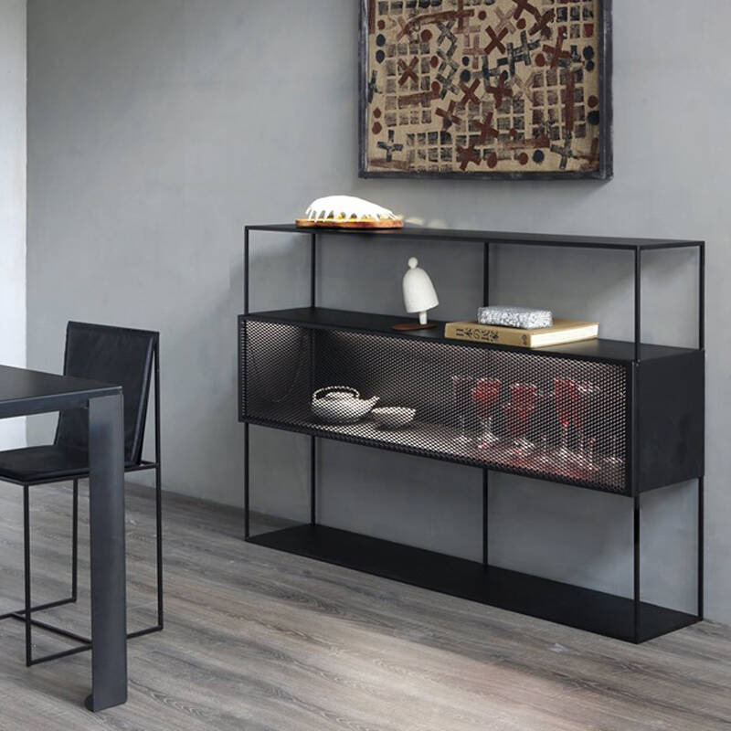 Meuble de rangement TRISTANO SIDEBOARD H103 Noir cuivré sablé ZEUS