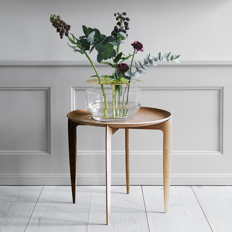 Table d'appoint guéridon Table TRAY pliante 1958 Chêne FRITZ HANSEN