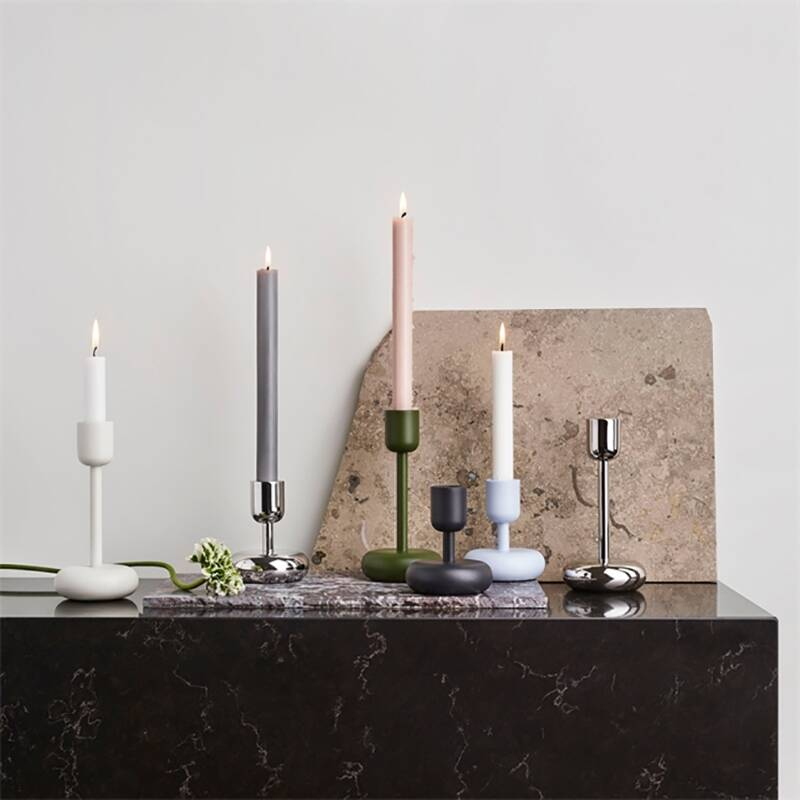 Photophore, bougeoir et bougie Bougeoir NAPPULA H 18 Acier IITTALA