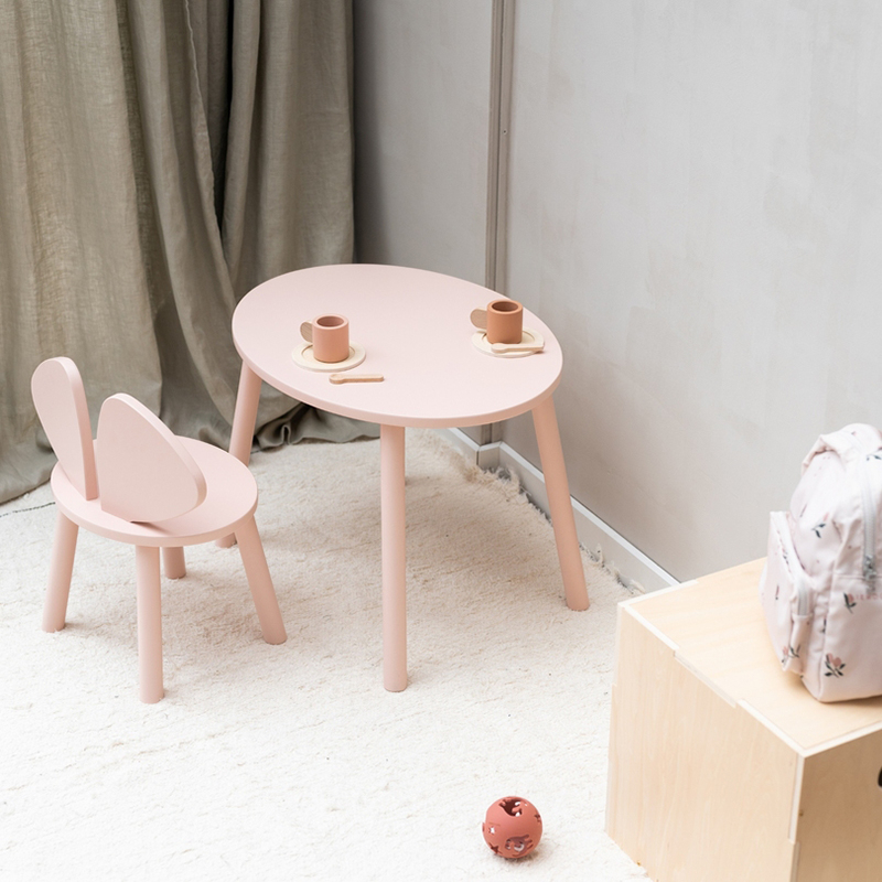 Table enfant Chaise et table MOUSE SET 2 à 5 ans Rose NOFRED