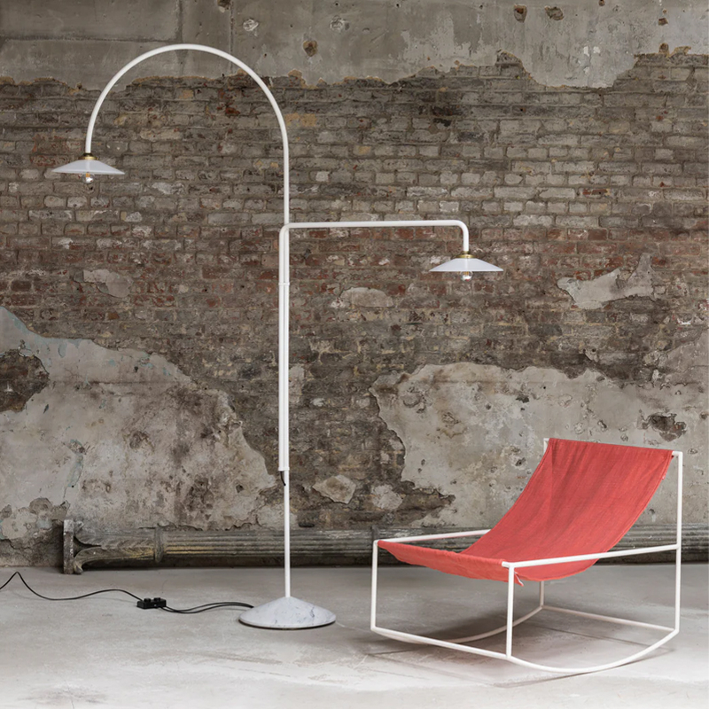 Fauteuil ROCKING CHAIR Tissu rouge/Blanc VALERIE OBJECTS