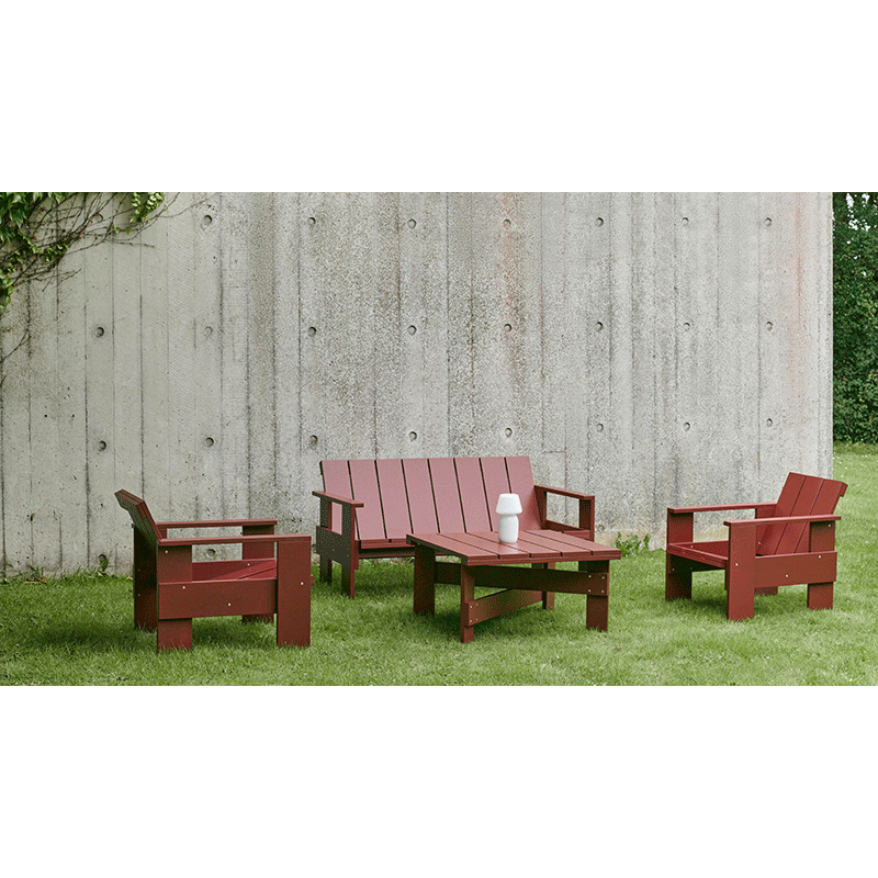 Table basse CRATE 75x75 Rouge fer HAY