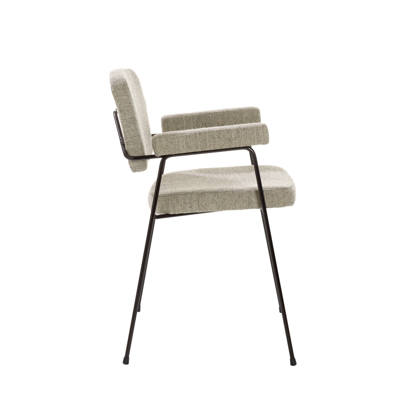 Chaise MOULIN avec accoudoirs Artifort Selecte 260 Tweed Grey ARTIFORT