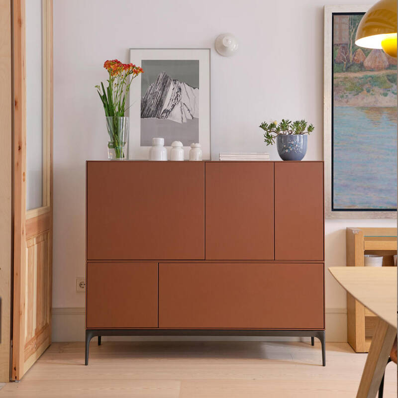 Meuble de rangement Buffet LAUKI 01 L 128 Brick TREKU