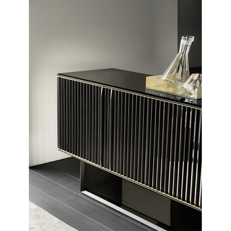 Meuble de rangement 5th AVENUE CREDENCE Chrome noir / Noir GALLOTTI & RADICE