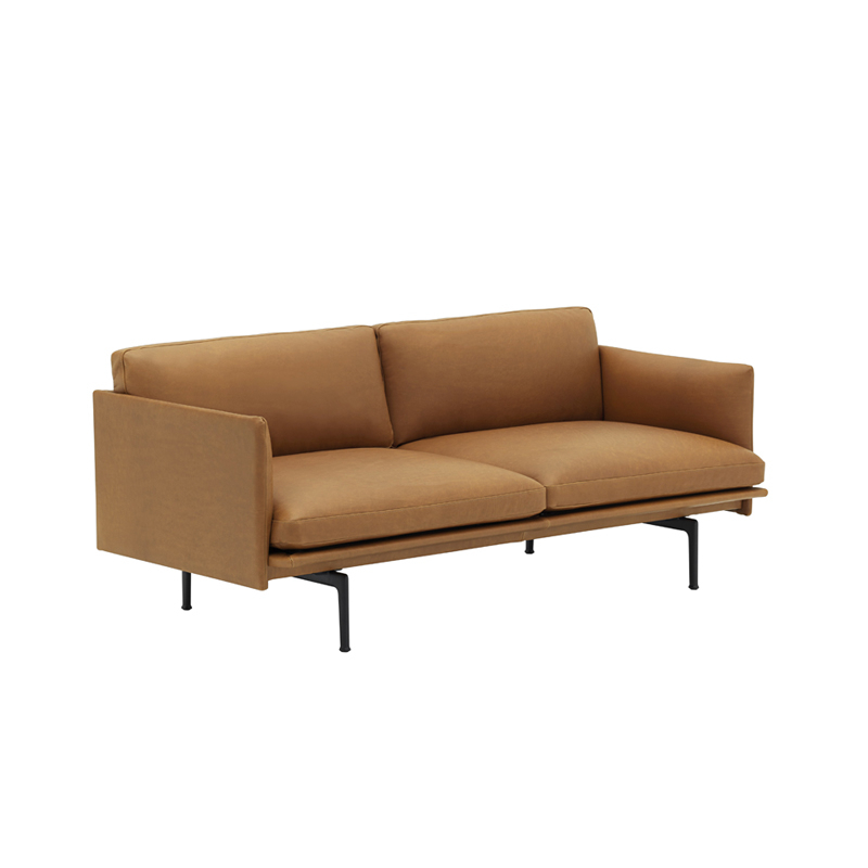 Canapé OUTLINE 2 places Cuir Cognac MUUTO