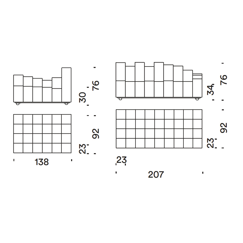Canapé DO-LO-REZ L 299 Rouge MOROSO