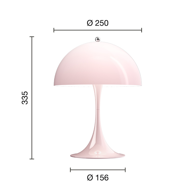 Lampe à poser PANTHELLA 250 Rose pâle opal LOUIS POULSEN
