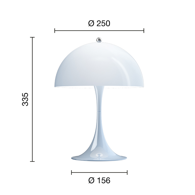 Lampe à poser PANTHELLA 250 Bleu pâle opal LOUIS POULSEN