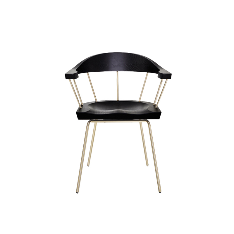 Chaise SPINDLE Frêne ébène/ laiton satiné BASSAMFELLOWS