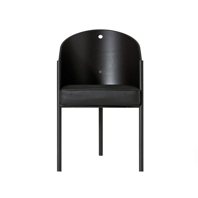 Chaise COSTES Ebène/ cuir noir DRIADE