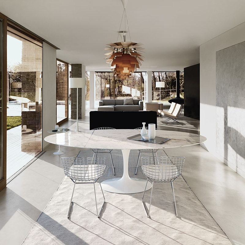 Table SAARINEN Ovale marbre Arabescato brillant KNOLL