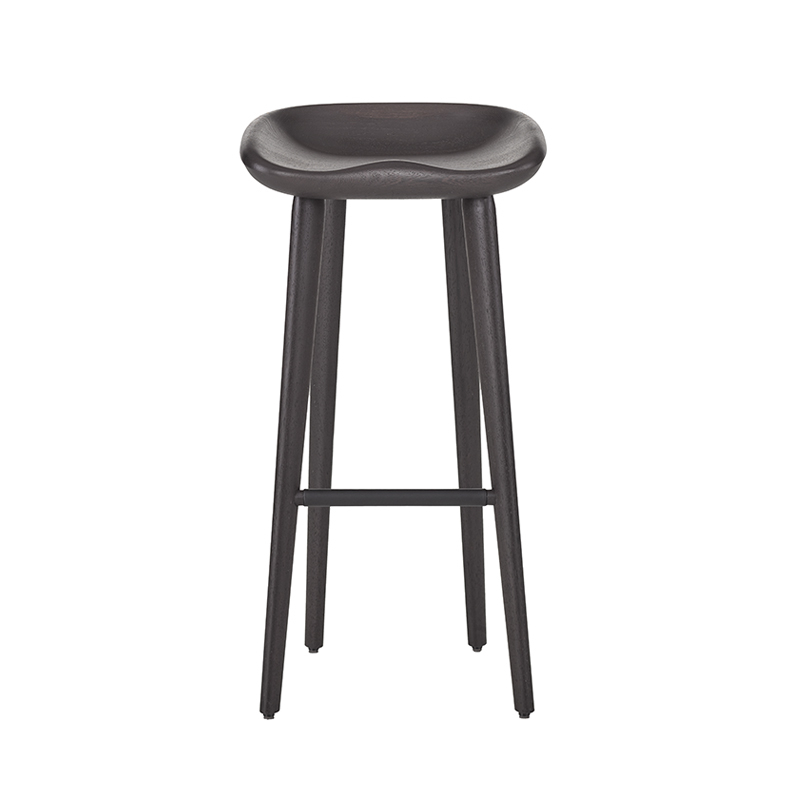 Tabouret haut TRACTOR STOOL H 77 Frêne ébène BASSAMFELLOWS