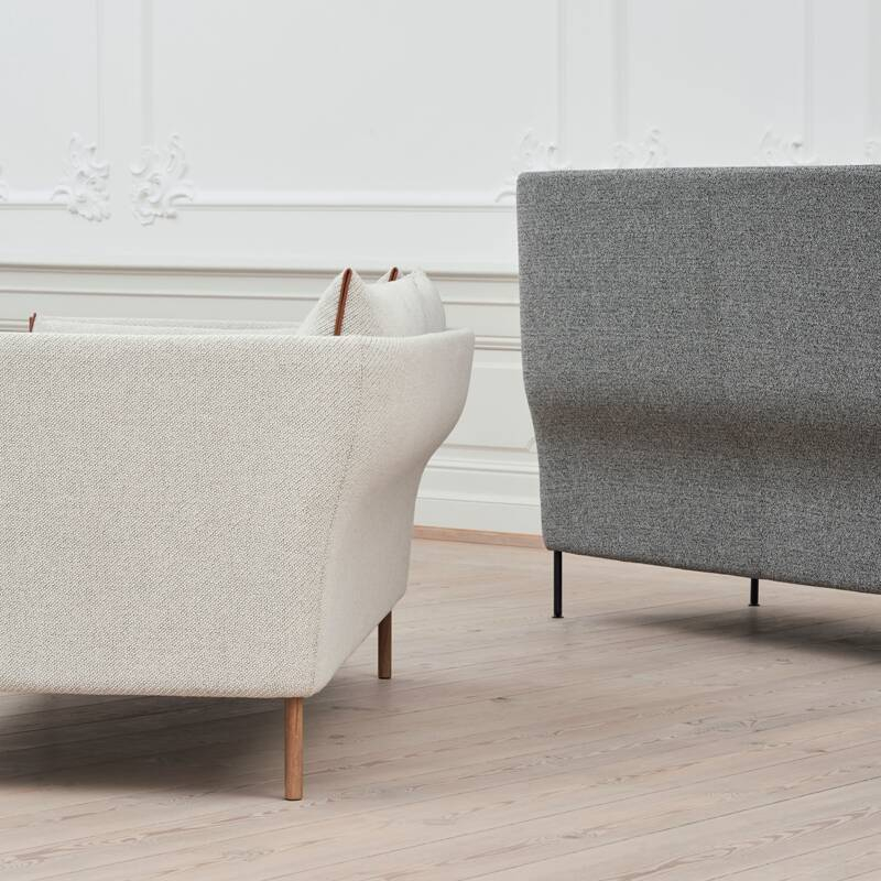 Canapé SILHOUETTE 2 places dossier haut Gris 130 HAY