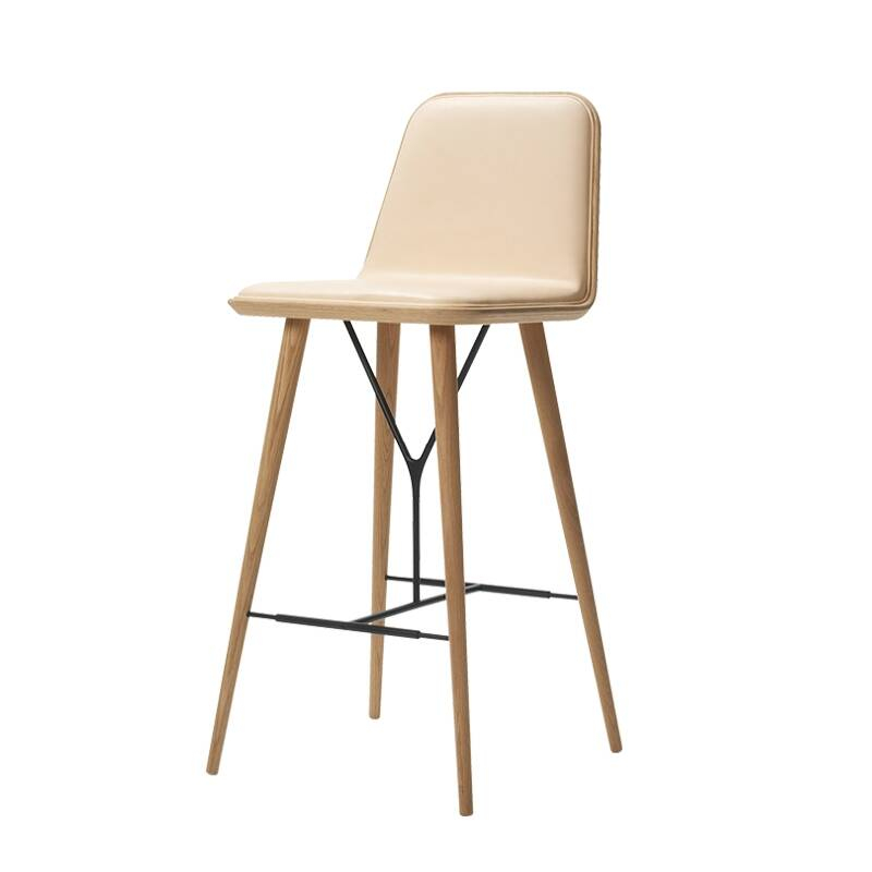 Tabouret haut SPINE  BARSTOOL avec dossier Naturel 90 FREDERICIA