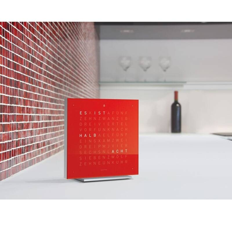 Horloge Horloge/ réveil QLOCKTWO EARTH 13,5 Pure Rouge QLOCKTWO