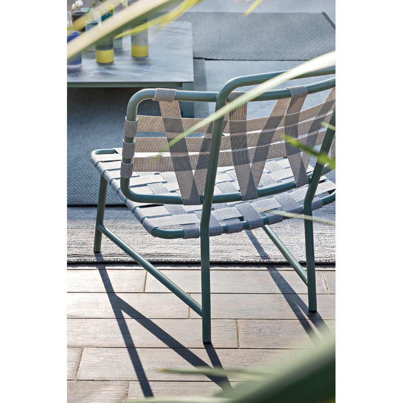 Fauteuil extérieur Fauteuil INOUT 856 Blanc/ sangles grises GERVASONI