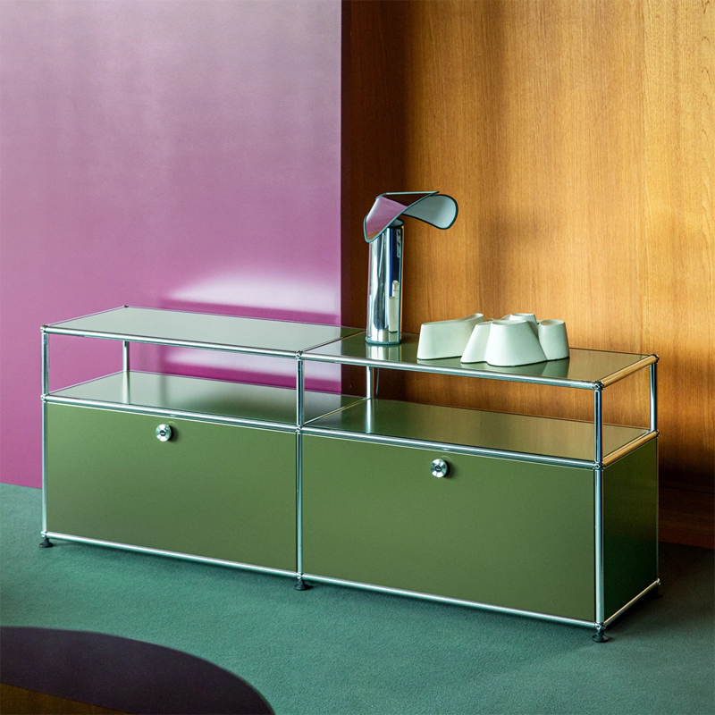 Meuble de rangement USM HALLER O2 Vert olive USM HALLER